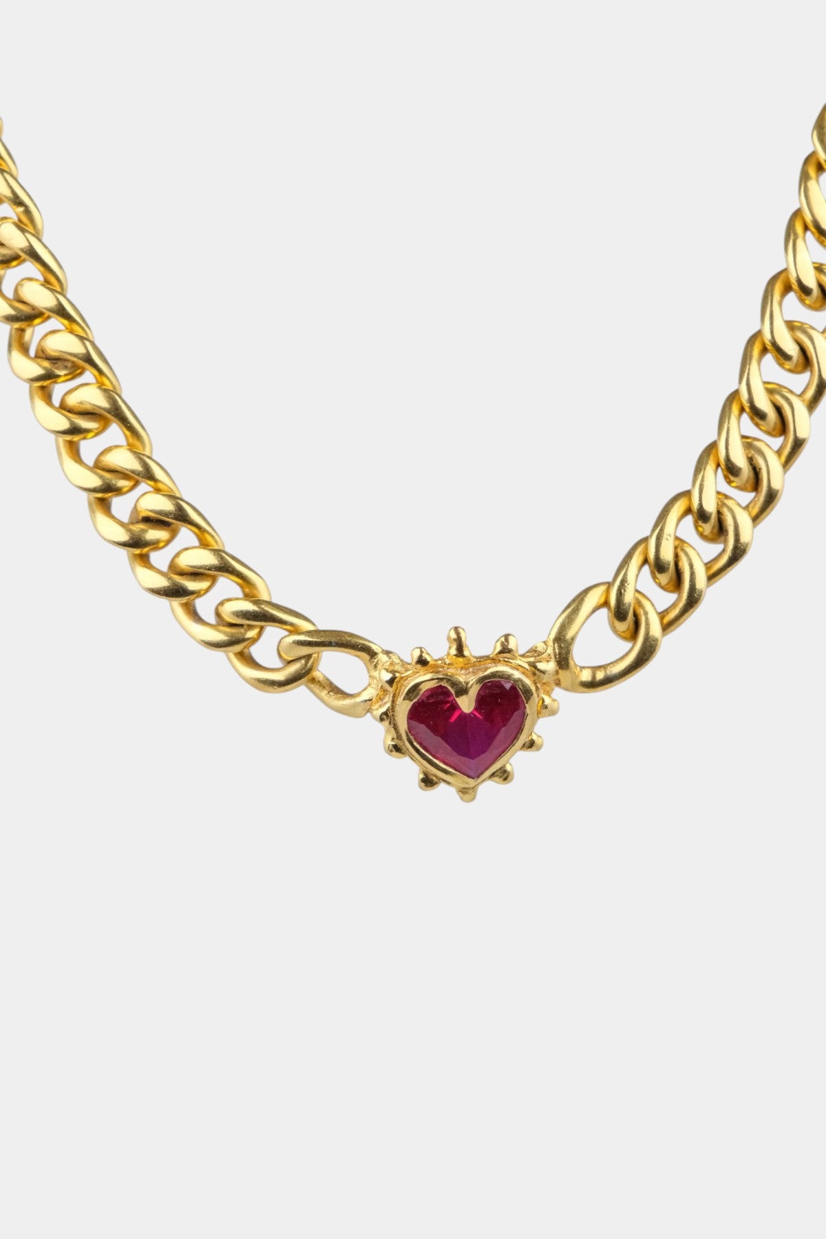 SAMPLE - Chained Ruby Heart Necklace